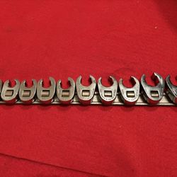 10 Piece 3/8” Drive Snap On Metric Crows Foot 6 Point Line Fitting Wrench Set 9mm - 18mm 