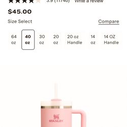 Stanley Quencher H2.0 40oz Flowstate Quencher Tumbler - Cherry Blossom Pink