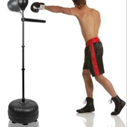 Height Adjustable Boxing Bar Spinning Bag , Boxing Bar with Punching Bag , Reflex Equipment for Adults Teens , Black