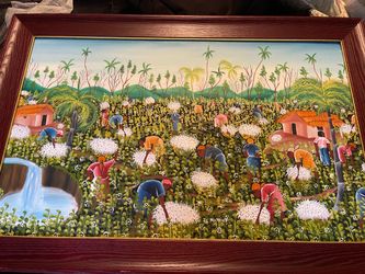 Haitian Folk Art Oil Painting Signed J. Michelet