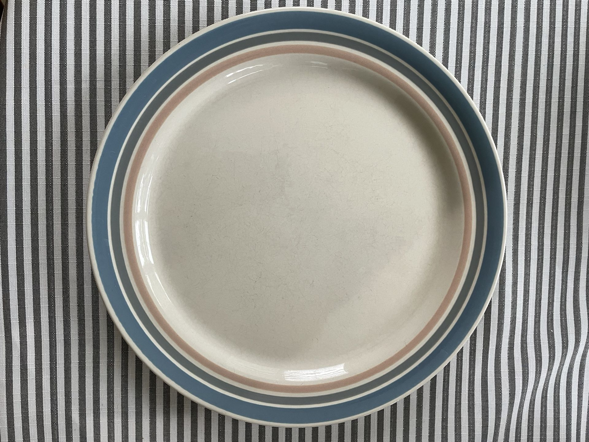 2 Vintage Stoneware Dinner Plates