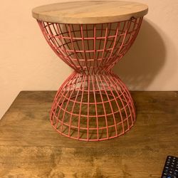 Unique Iron and Wood Stool