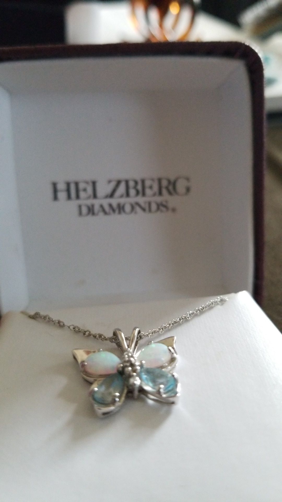 Helzberg Diamonds Opal and Blue Topaz Butterfly