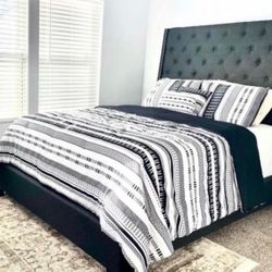 New King Size Tall Grey Bed Frame