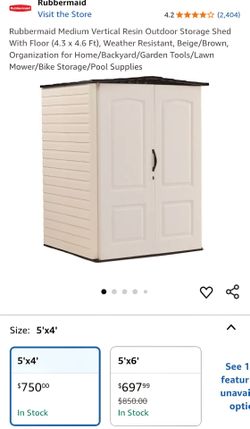 Rubbermaid Roughneck Vertical Plastic Resin Vinyl Outdoor Storage Shed Excellent Condition
