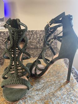 ALDO Olive Green Braided Gladiator Heels – Size 7