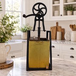 Vintage No 904 Butter Churn 29” Cast Iron Hand Crank Farmhouse Dairy Decor