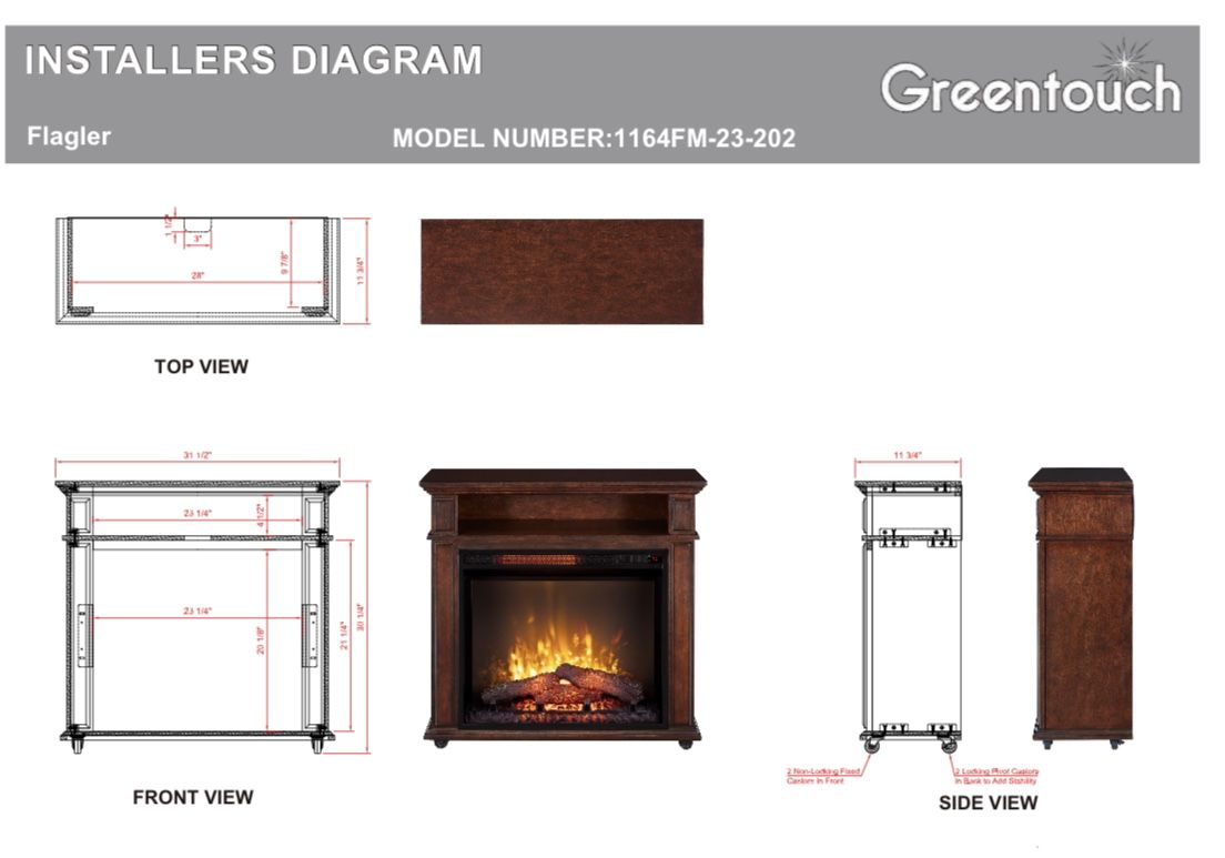Electric Fireplace Greentouch 31.5in W Mahogany Infrared for Sale in San Diego, CA OfferUp