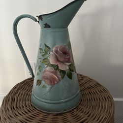 French Hand Painter Water Pitcher