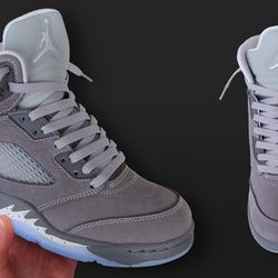 Air Jordan 5 Retro Wolf Grey Men Size 9
