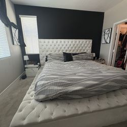 Ivory King Bed Frame With Storage Only $150