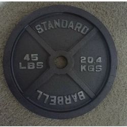 Single OLYMPIC BARBELL PLATE 45 LBS