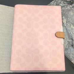 Coach Signature Notebook / Planner Cover in Pink