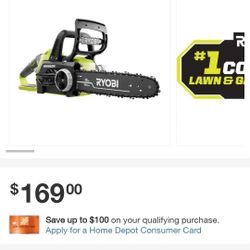 RYOBI 18V 12 Inch Chainsaw