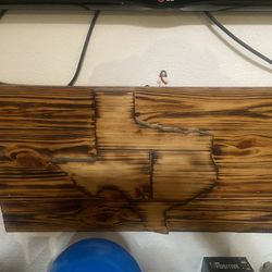 Hand-carved wooden Texas wall decor