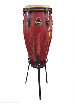 Vintage Meinl Marathon Series Conga Drum with Stand – Cherry Red Finish (Local Pickup Only)