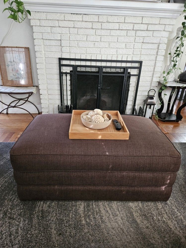 Large Chocolate Brown Cory Storage Ottoman By Lazboy