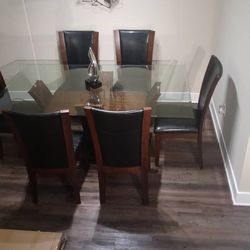 7pcs Glass Top Dining Set