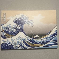 'The Great Kanagawa Wave' Canvas Art 32x22in