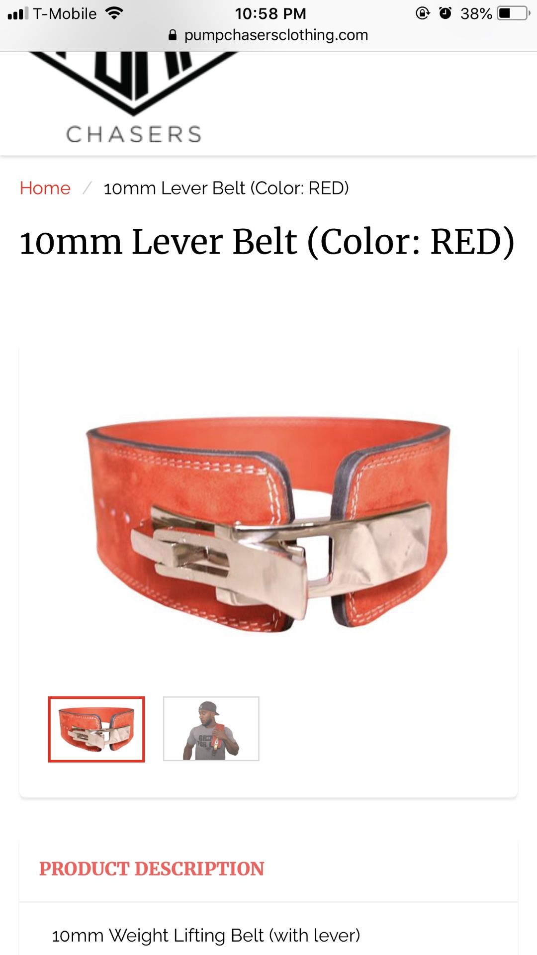 Pump chasers weight lifting belt