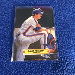 Davey Johnson Mets Card Leaf 1987 Baseball Cards 