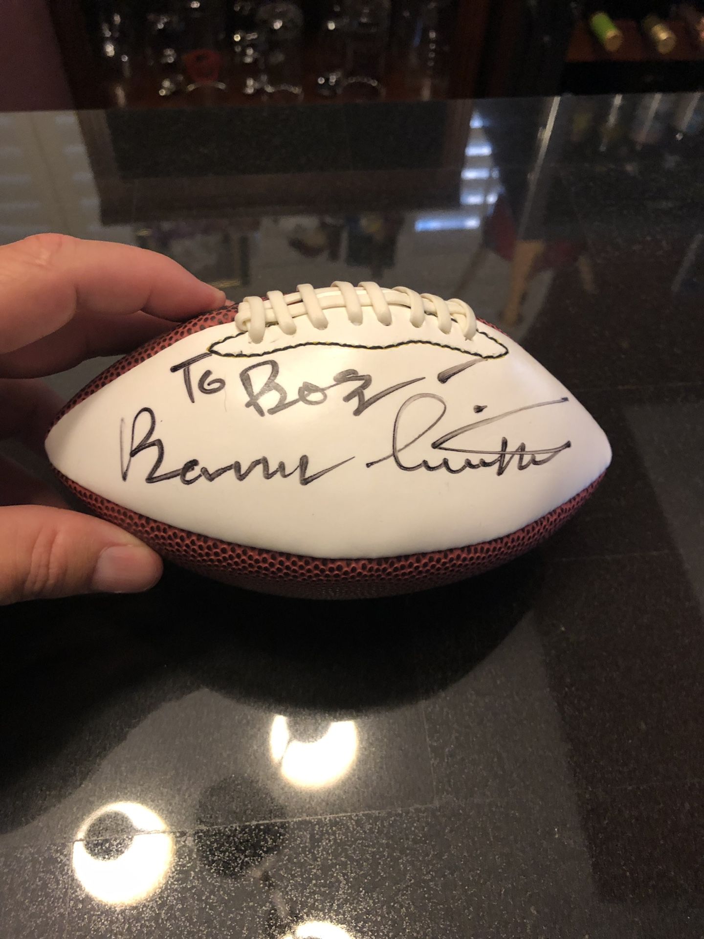 Barry Switzer signed mini football