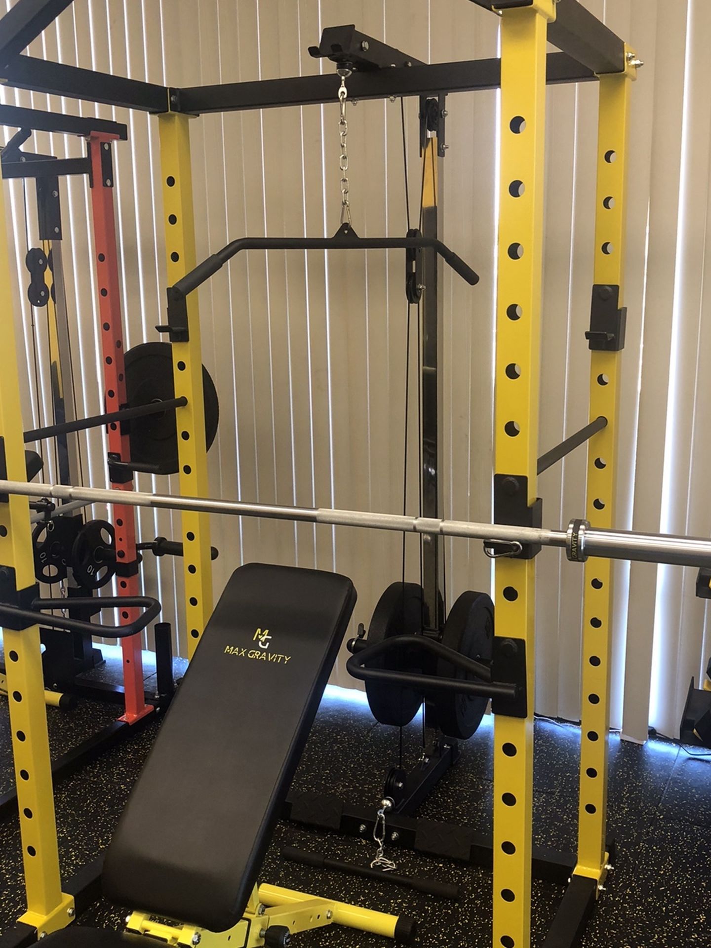 Power Squat Rack 2 Pulley System With Attachments Brand New