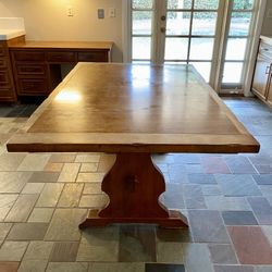🌿 REAL WOOD KITCHEN TABLE ‼️ STURDY! TWO LARGE LEAF EXTENSIONS! Mid-Century, Cottage, Eclectic, Retro - For Dining, Kitchen, Family Dinner Table