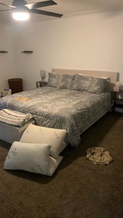 King size bed frame and mattress