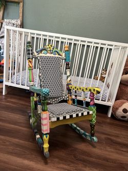 Eclectic Wooden Child Rocking Chair