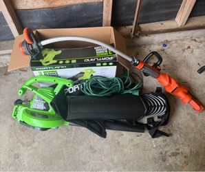 Black decker weed wacker and leaf blower. Both for $45.