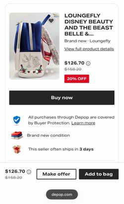 Loungefly Disney Beauty and the Beast Mini Backpack