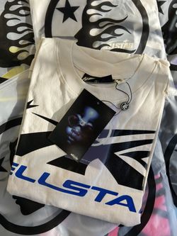 Hellstar Sport Logo Gel Tee ‘White/Black/Blue’