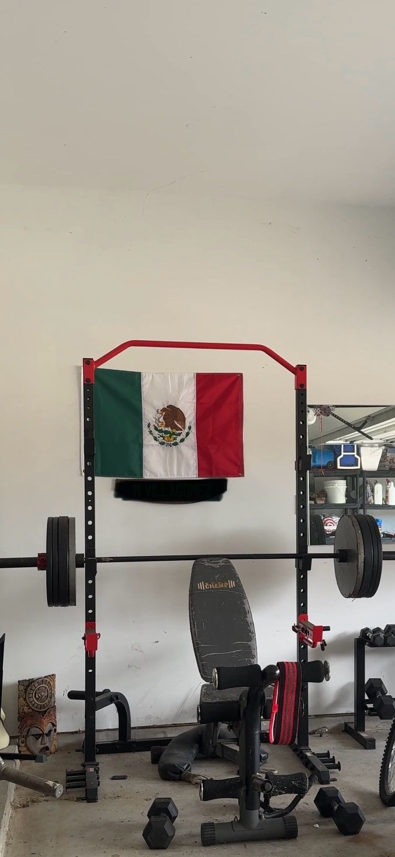 Squat Rack With Weights And Olympic Bar, 45’s Steel X2 Bumper Plates 25x2 10x4