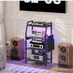 MAHANCRIS 4-Tier AV Stand with LED Lights