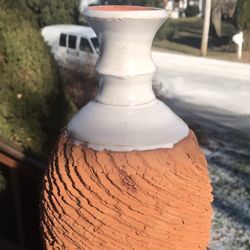 Ceramic Textured Vase Or Bottle  Handmade 