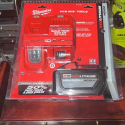 $300+ Brand New Milwaukee M18 Fuel Red Lithium High Output 12 Ah Hd12.0 Battery & Rapid Charger M12