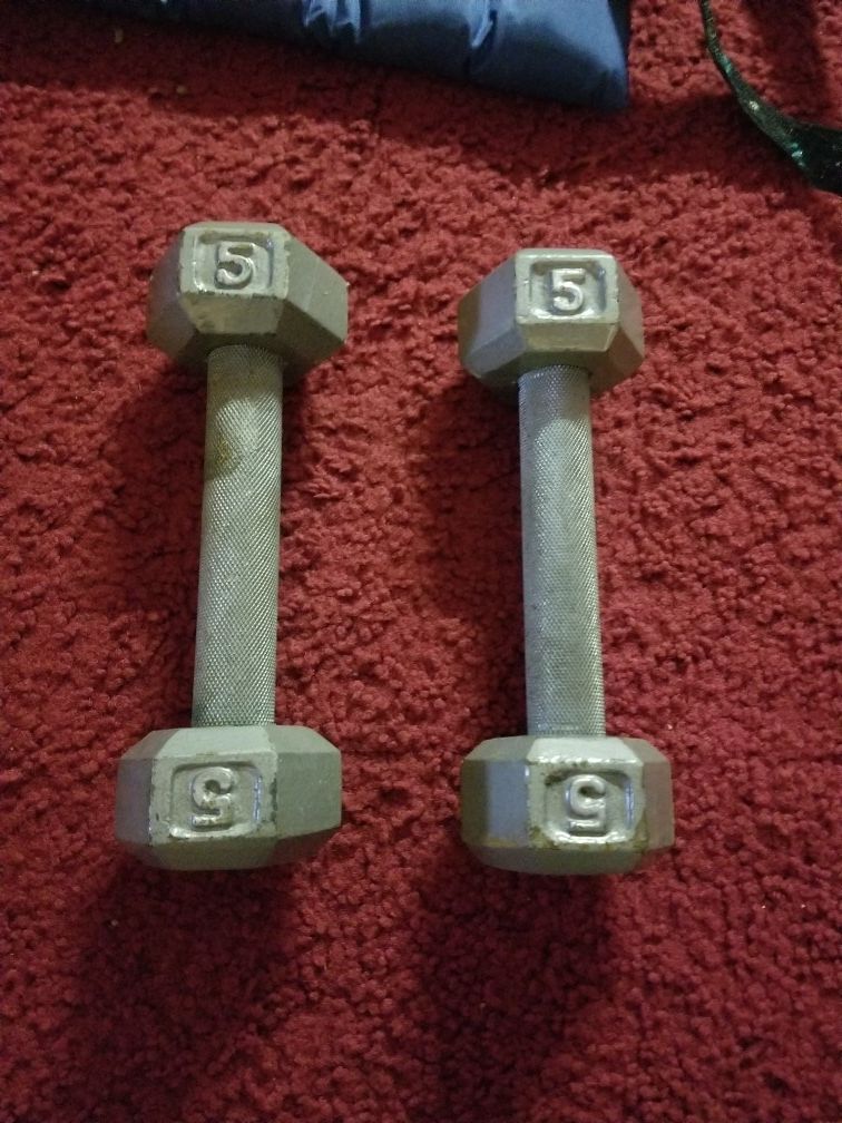 Ankle weights and 5lb dumbbells