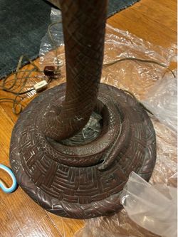 Very Rare Stunning Vintage Bronzed Snake Floor Standing Lamp After Edgar Brandt