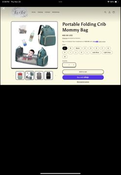 Portable Foldable, Crib, Mommy Bag