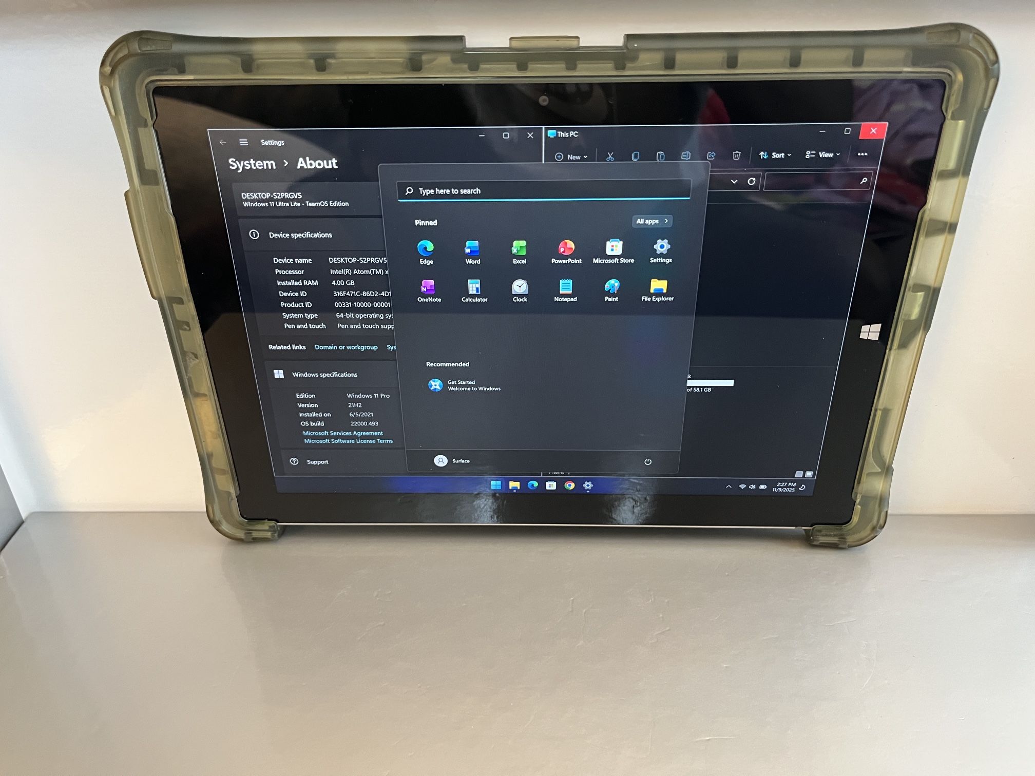 Microsoft Surface 3 1631 Laptop 12" Intel 4GB RAM 64GB SSD Windows 11 w/ Charger - $79