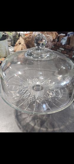 Vintage Anchor Hocking Canfield Pattern Pedestal 3 in 1 Cake Set