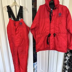 Mustang Survival Suit plus LL Bean Rain Suit