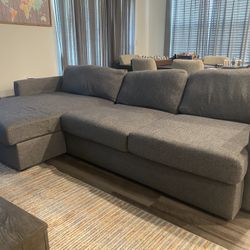 Grey sectional - Like New - City Furniture