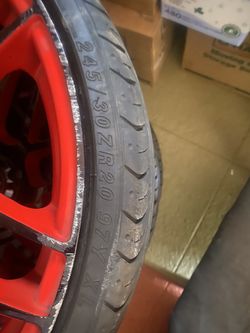 20” red n black rims 2rims crack the other 2 is good tires are all new