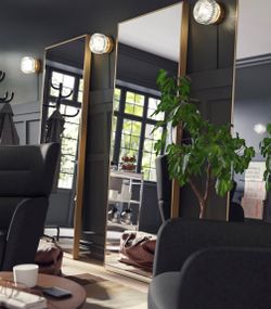 Large mirrors, brass frame