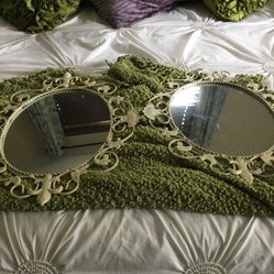 Two Vintage Metal Mirrors 