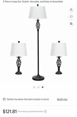 3-Piece Lamp Set: Stylish, Versatile, and Easy to Assemble
