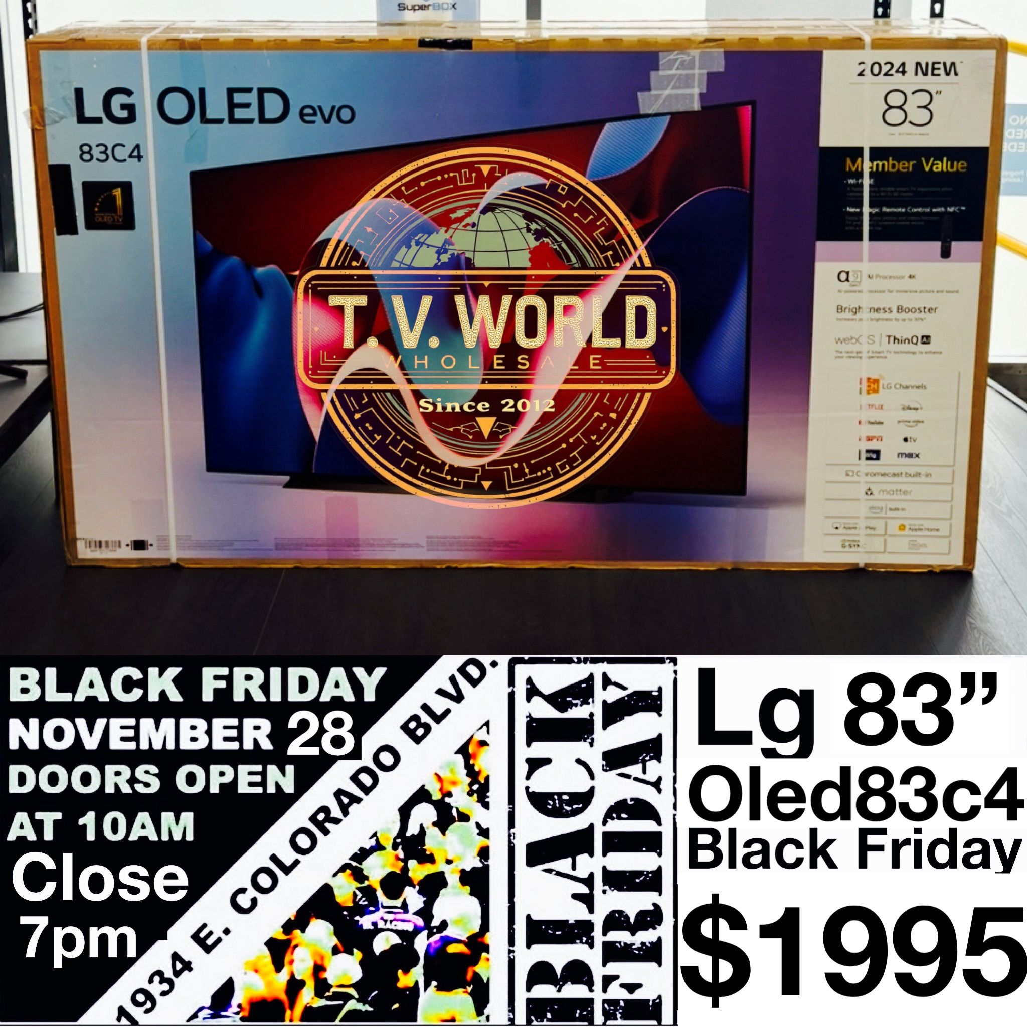 Lg 83 Inch Oled 4K Tv Smart C4 black Friday sale