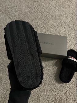 Balenciaga Fur Slides Size 10 New With Box
